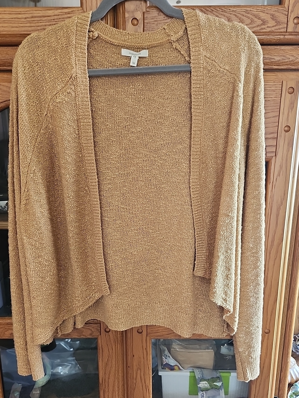 Maurices Mustard Open-Front Cardigan